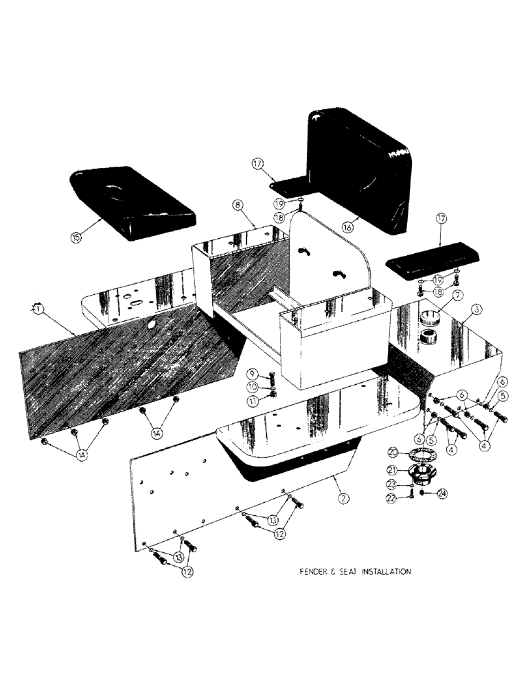 Схема запчастей Case 300 - (046) - FENDER & SEAT INST. (05) - UPPERSTRUCTURE CHASSIS