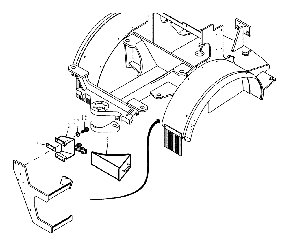 Схема запчастей Case 21D - (01.830[6559701000]) - WEDGE INSTALLATION (39) - FRAMES AND BALLASTING