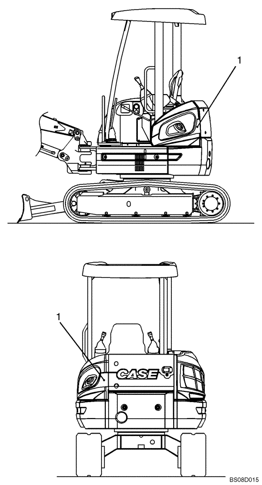 Схема запчастей Case CX50B - (06-004[00]) - NAME PLATE INSTALLATION (PH22T00058F1) NAME-PLATE
