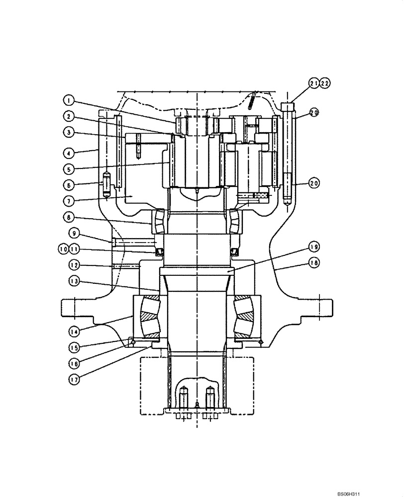 Схема запчастей Case CX240 - (08-38B) - KBC0157 GEAR ASSY, REDUCTION - MOTOR, SWING (08) - HYDRAULICS