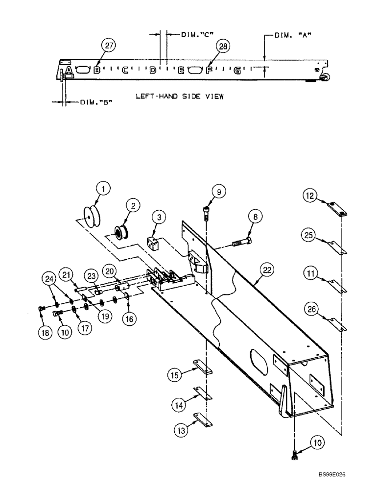 Схема запчастей Case 686G - (9-34) - INTERMEDIATE BOOM SECTION ASSEMBLY (ALL 686G MODELS; BSN 686GXR JFE0001848; 688G JFE0003613) (09) - CHASSIS/ATTACHMENTS