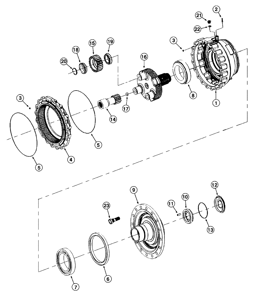 Схема запчастей Case 821C - (06-36) - AXLE, REAR HUB, PLANETARY JEE0123403- (06) - POWER TRAIN