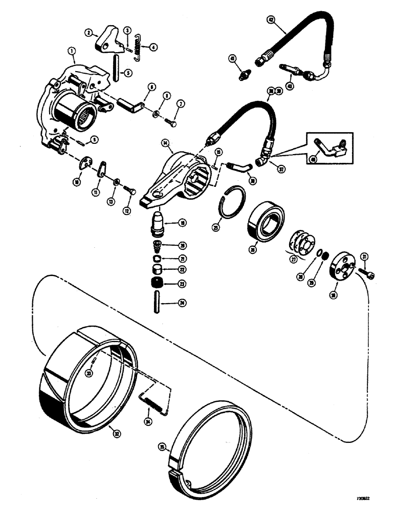 Схема запчастей Case 300 - (167A) - CLUTCH ASSEMBLY, GEARMATIC WINCH, EARLY PRODUCTION, INTERMEDIATE PRODUCTION, LATE PRODUCTION (18) - ATTACHMENT ACCESSORIES