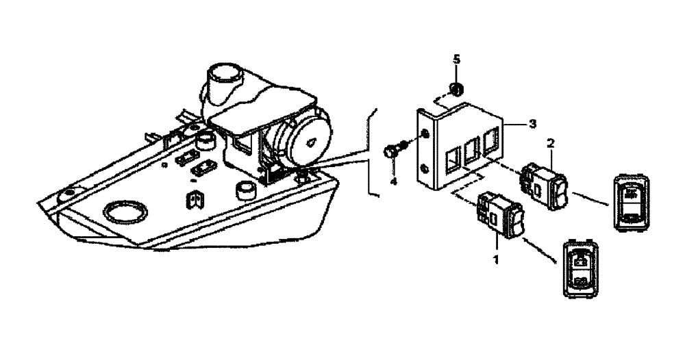 Схема запчастей Case 340B - (67A00002144[001]) - SWITCHES, START AND BATTERY DISCONNECT - OPTIONAL (P.I.N. HHD0340BN7PG58147 AND AFTER) (84243030) (13) - Electrical System / Decals