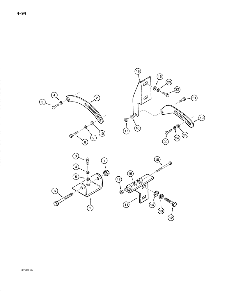 Схема запчастей Case 1187B - (4-094) - ALTERNATOR MOUNTING PARTS (04) - ELECTRICAL SYSTEMS