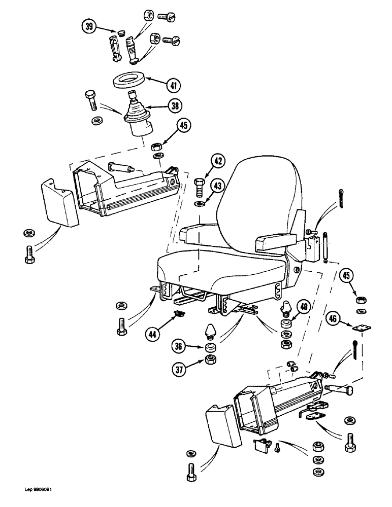 Схема запчастей Case 1088 - (9D-14) - HAND CONTROL VALVE CONSOLES (09) - CHASSIS/ATTACHMENTS
