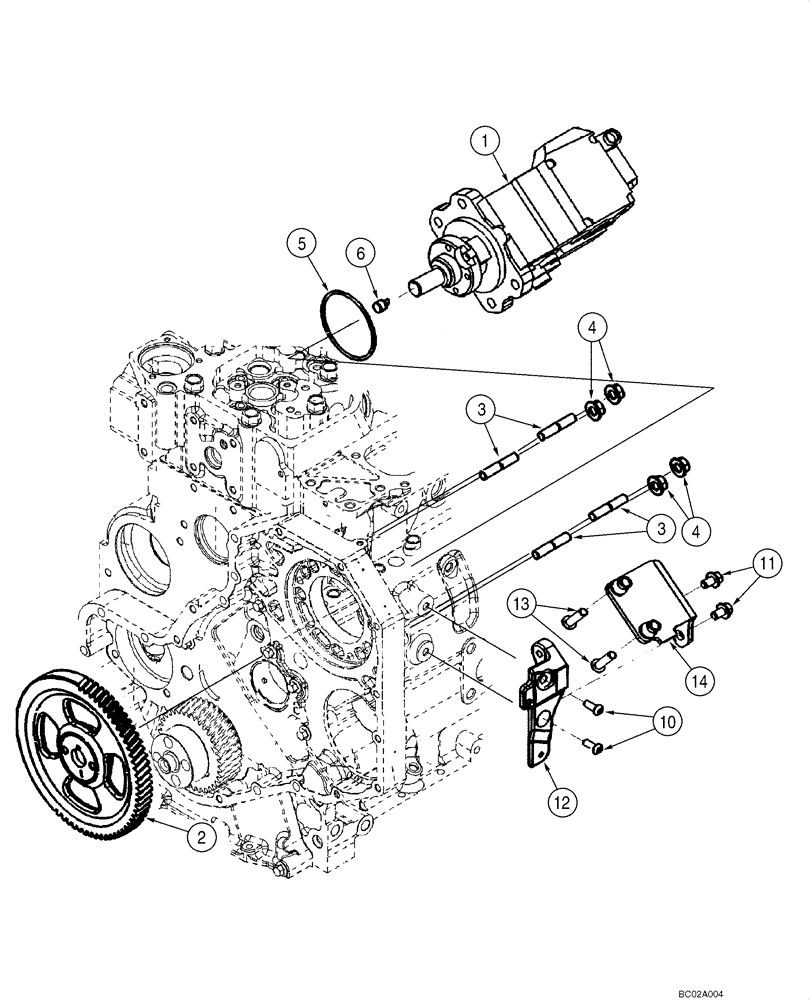 Схема запчастей Case CX290 - (03-06) - FUEL INJECTION PUMP GEAR AND MOUNTING BRACKETS (03) - FUEL SYSTEM