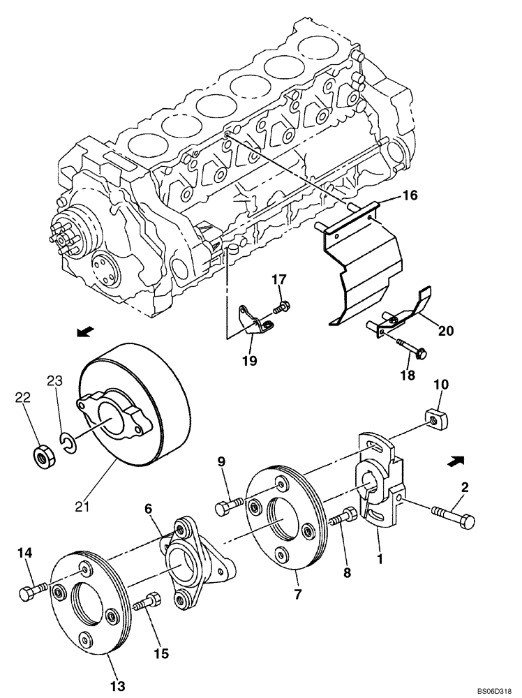 Схема запчастей Case CX800 - (03-08) - COUPLING, FUEL INJECTION PUMP (03) - FUEL SYSTEM