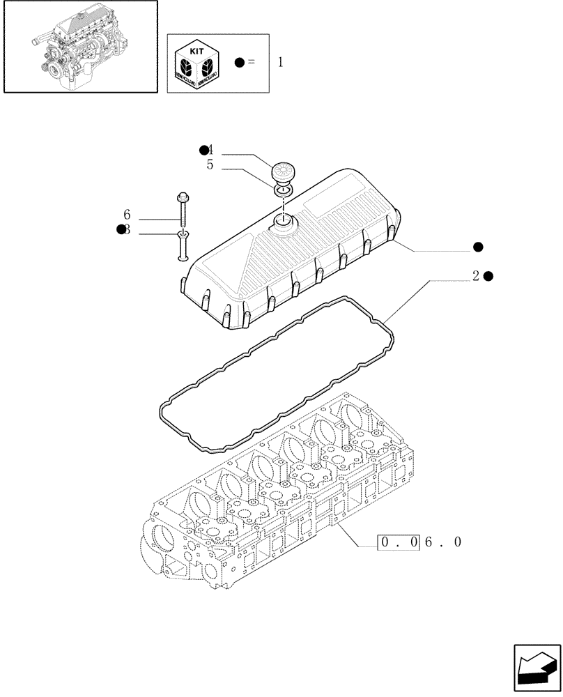 Схема запчастей Case F3AE0684G B001 - (0.06.3[01]) - HEAD COVER (500323991) 