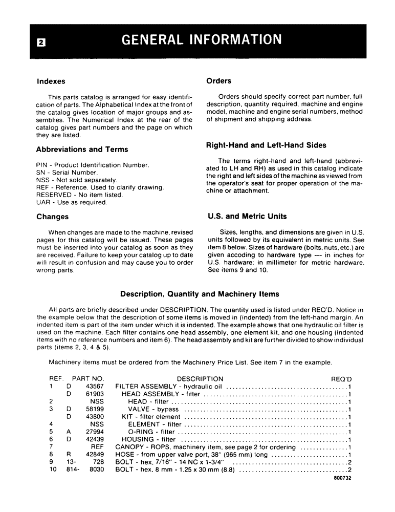 Схема запчастей Case 850B - (002) - GENERAL INFORMATION (00) - GENERAL