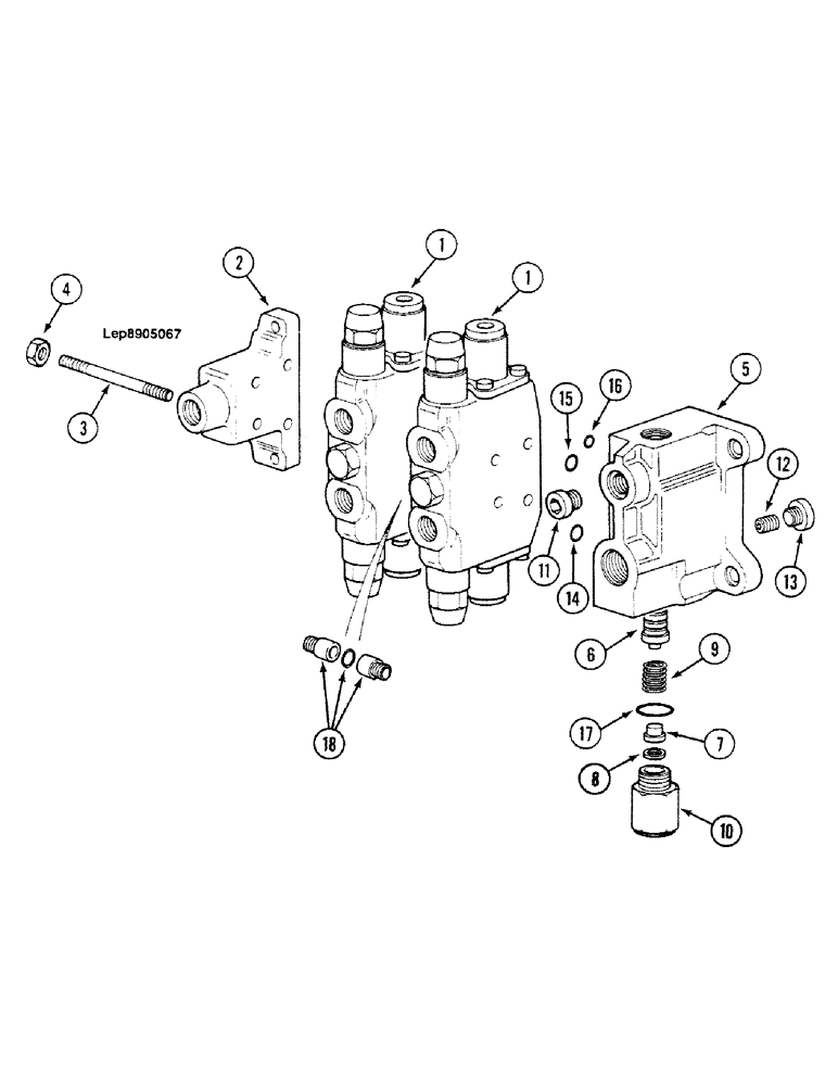 Схема запчастей Case 688C - (8F-28) - CONTROL VALVE FOR OPTION 2 STAGES (07) - HYDRAULIC SYSTEM