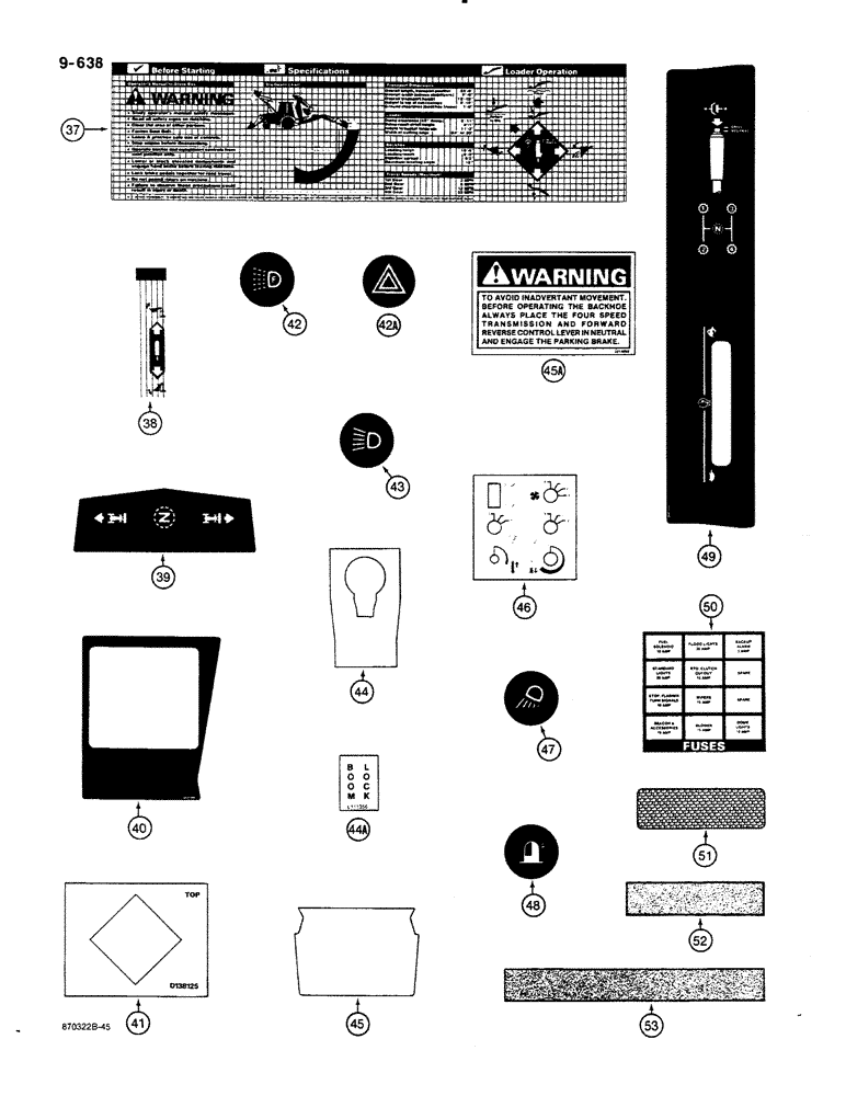 Схема запчастей Case 580K - (09-638) - DECALS (09) - CHASSIS/ATTACHMENTS
