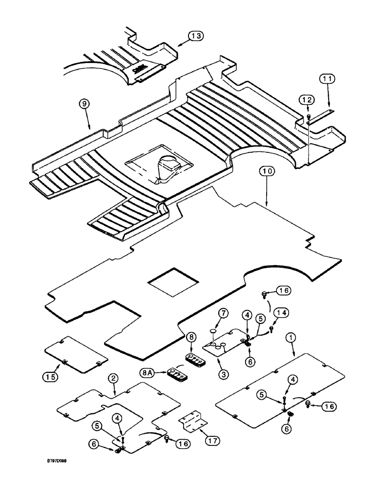 Схема запчастей Case 580L - (9-090) - FLOOR PLATES AND FLOORMATS (09) - CHASSIS/ATTACHMENTS