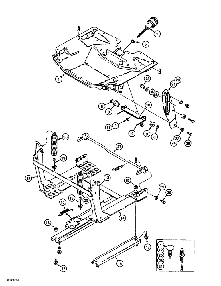 Схема запчастей Case 584E - (9-140) - DELUXE OPERATORS SEAT, BASE AND ADJUSTING PARTS (09) - CHASSIS/ATTACHMENTS