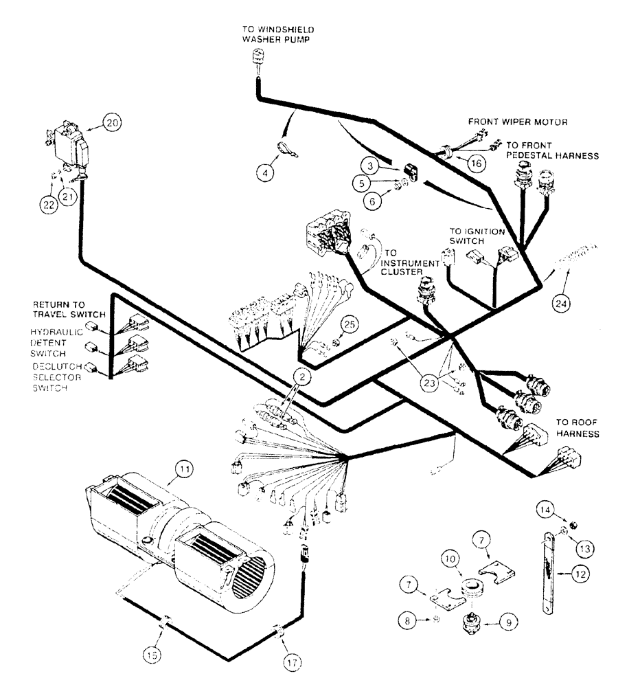Схема запчастей Case 921B - (4-008) - MAIN CAB HARNESS (04) - ELECTRICAL SYSTEMS