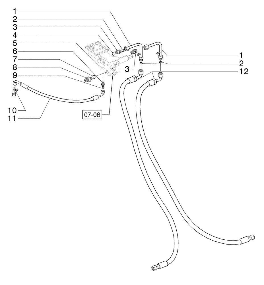 Схема запчастей Case 885B AWD - (07-09[01]) - BRAKE HYDRAULIC SYSTEM (07) - BRAKES