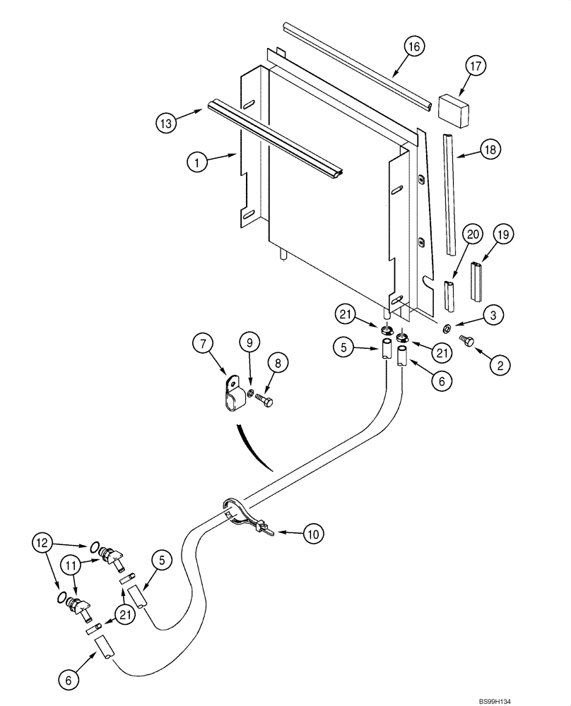 Схема запчастей Case 570MXT - (06-10) - COOLING SYSTEM - TRANSMISSION (WITHOUT AIR CONDITIONING) (06) - POWER TRAIN