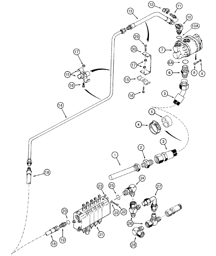 Схема запчастей Case 960 - (08-09) - HYDRAULICS PUMP TO CONTROL VALVE (08) - HYDRAULICS