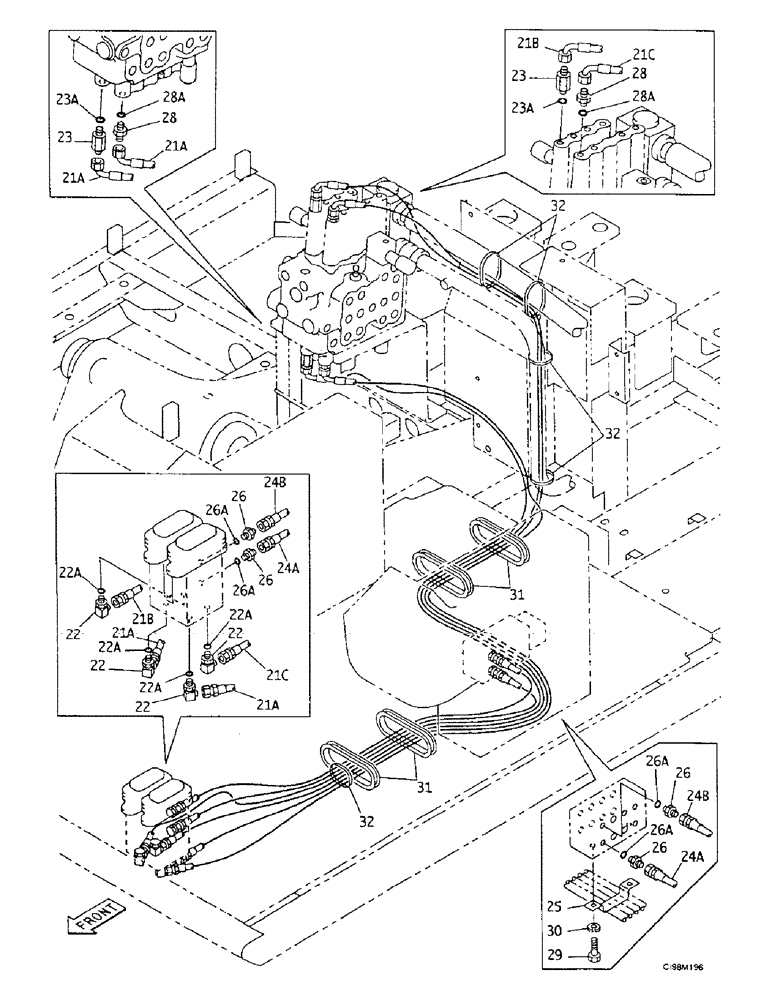 Схема запчастей Case 9007B - (8-034) - HYDRAULIC CIRCUIT - PILOT, TRAVEL (08) - HYDRAULICS
