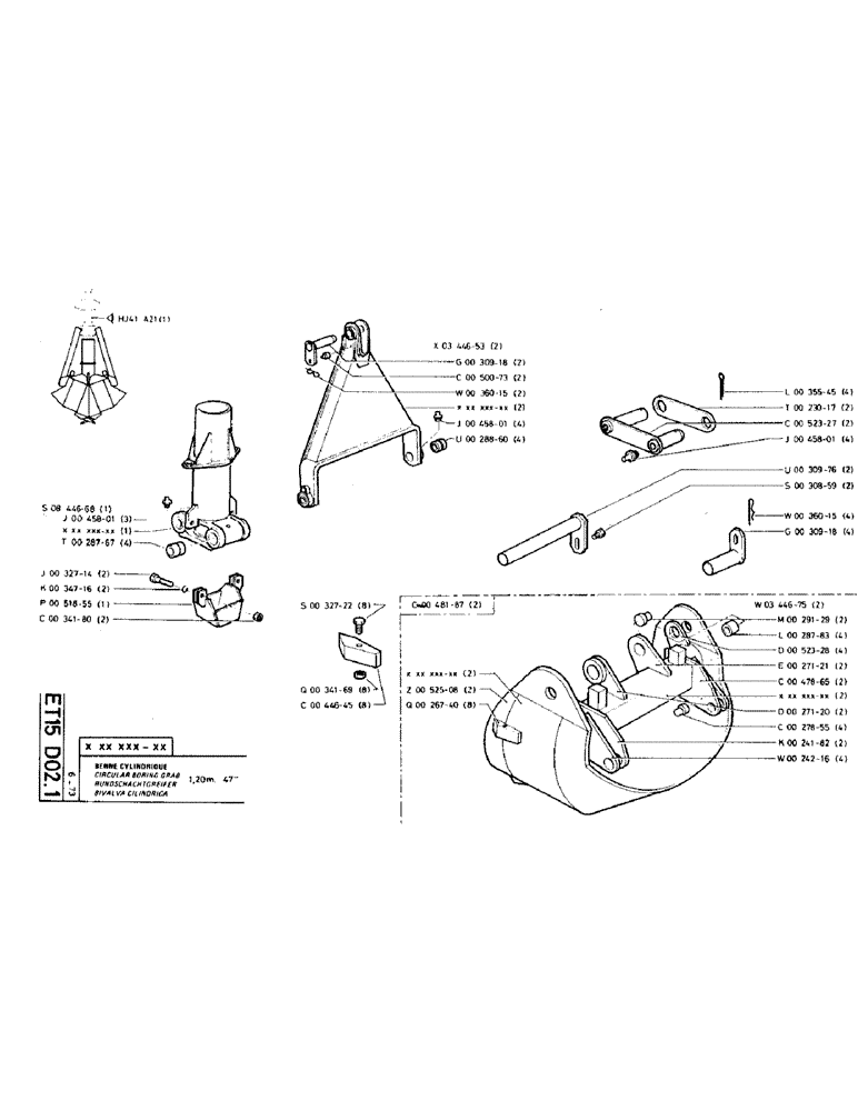 Схема запчастей Case TC45 - (141) - CIRCULAR BORING GRAB 