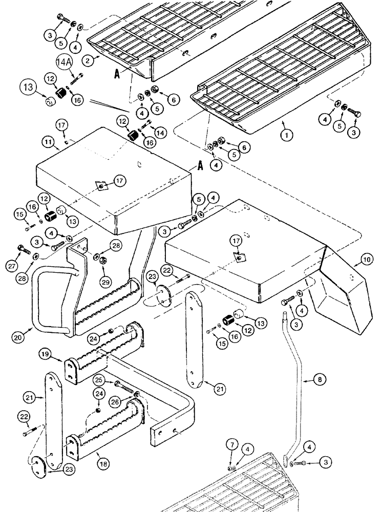Схема запчастей Case 821C - (09-35) - FENDERS, REAR STEPS (09) - CHASSIS