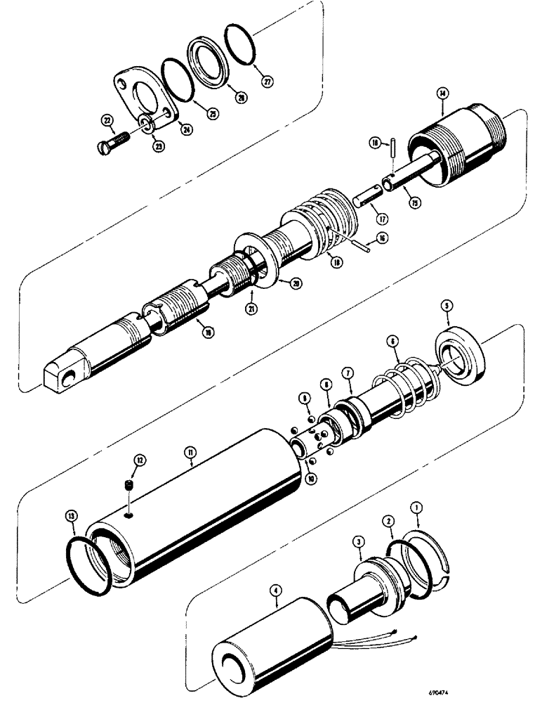 Схема запчастей Case W8C - (232) - LOADER TILT SPOOLS DOUBLE ACTING WITH SOLENOID, USED ON GAS MODELS ONLY (08) - HYDRAULICS