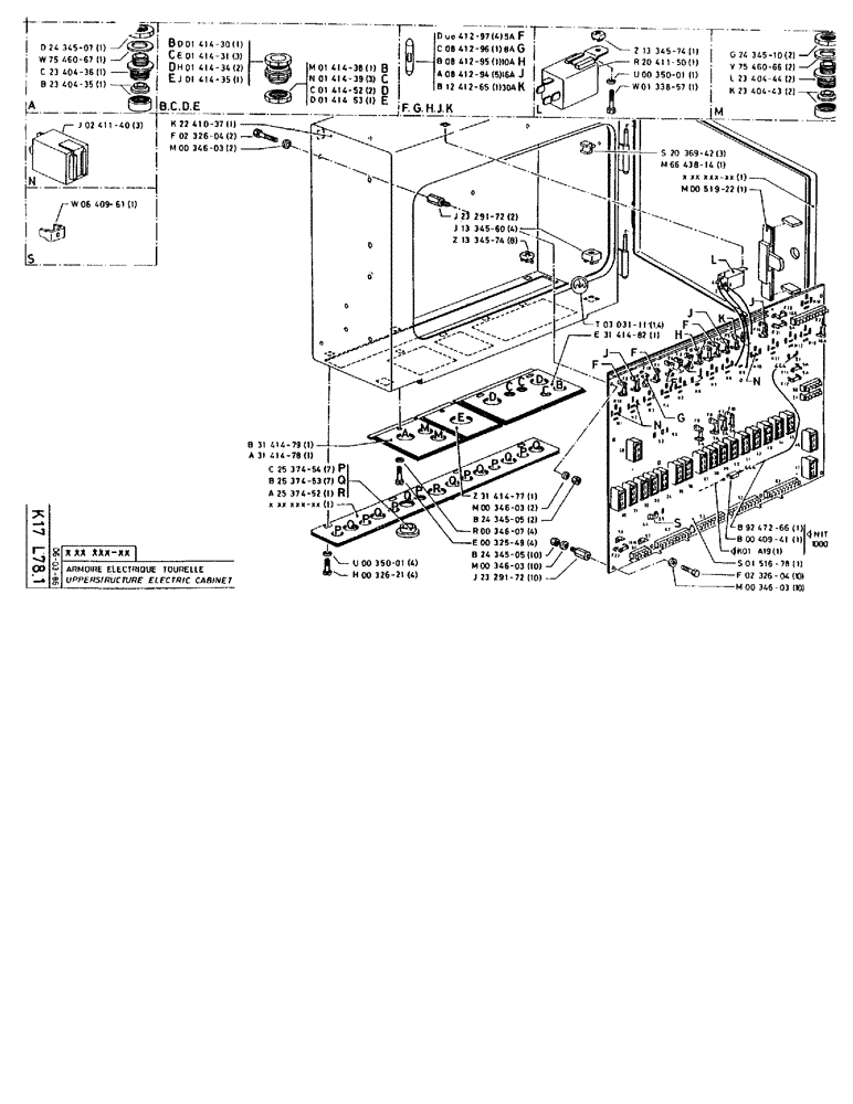 Схема запчастей Case 90BCL - (376) - UPPERSTRUCTURE ELECTRIC CABINET (06) - ELECTRICAL SYSTEMS