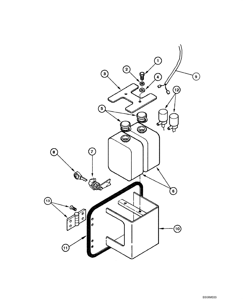 Схема запчастей Case 845 DHP - (09.47[00]) - RESERVOIR - ASSEMBLY (09) - CHASSIS