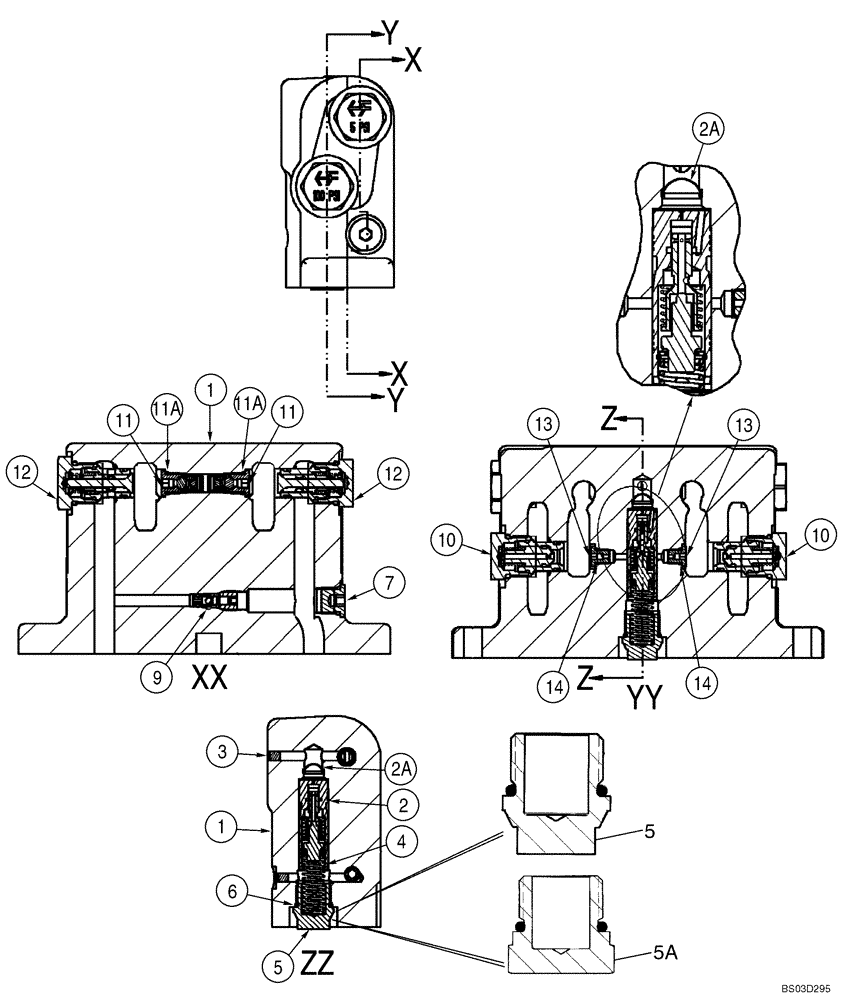Схема запчастей Case 580M - (08-43) - VALVE ASSY - SWING CUSHION (08) - HYDRAULICS