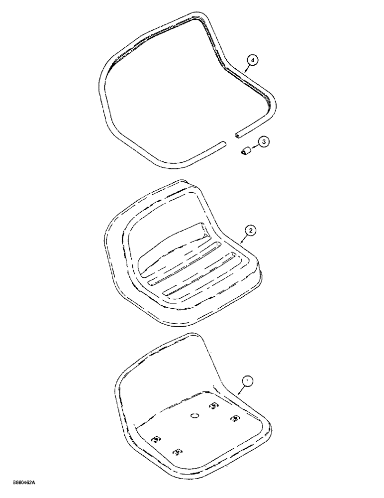 Схема запчастей Case 860 - (9-022) - BACKHOE SEAT ASSEMBLY (09) - CHASSIS/ATTACHMENTS