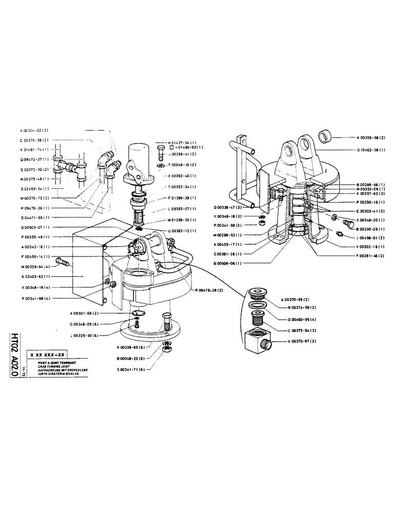 Схема запчастей Case TC45 - (193) - GRAB TURNING JOINT 