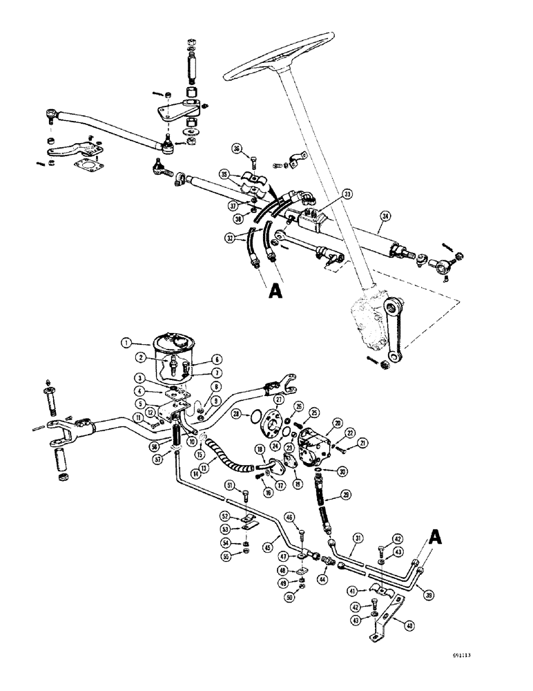 Схема запчастей Case W10B - (094) - POWER STEERING HYDRAULICS (05) - STEERING