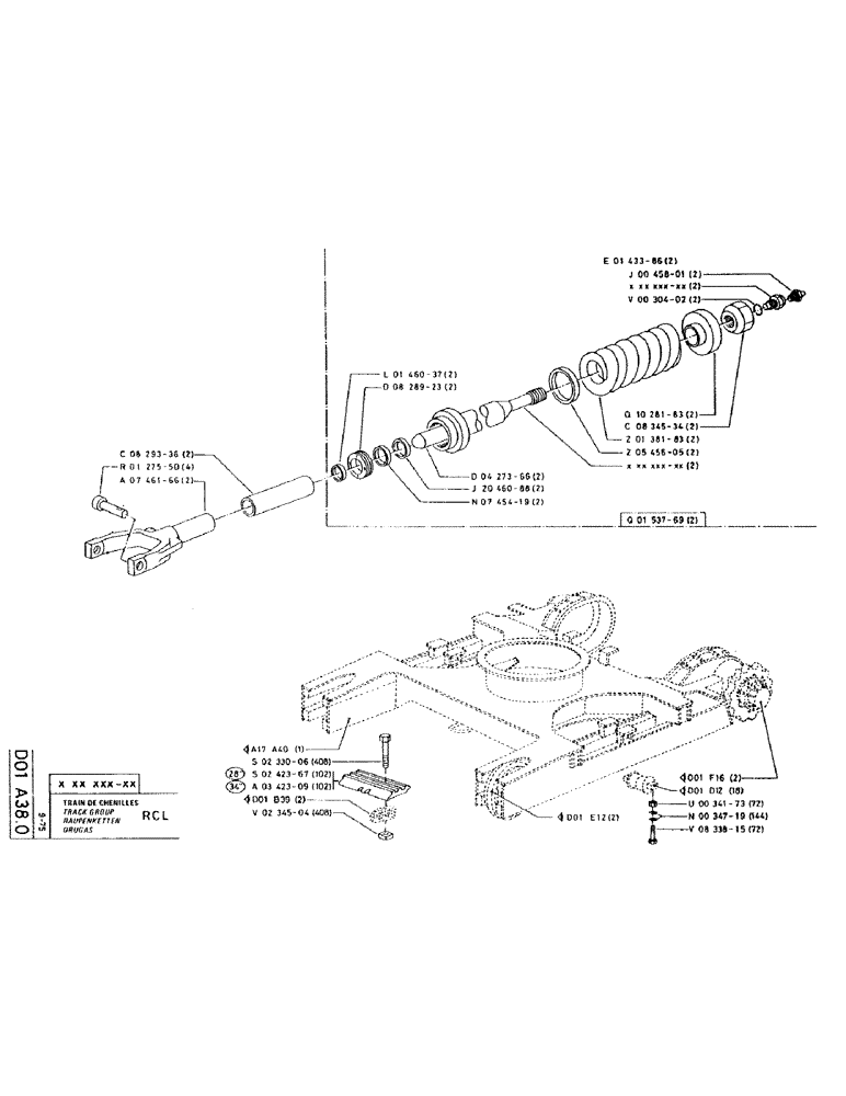 Схема запчастей Case RC200L - (038) - TRACK GROUP RCL 