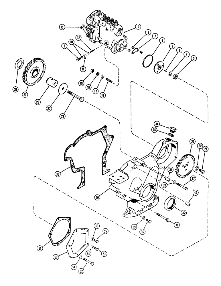 Схема запчастей Case W7E - (033A) - FUEL INJECTION PUMP & DRIVE, (301B) DIESEL ENGINE, USED PRIOR TO ENG. SN 2323001 (03) - FUEL SYSTEM