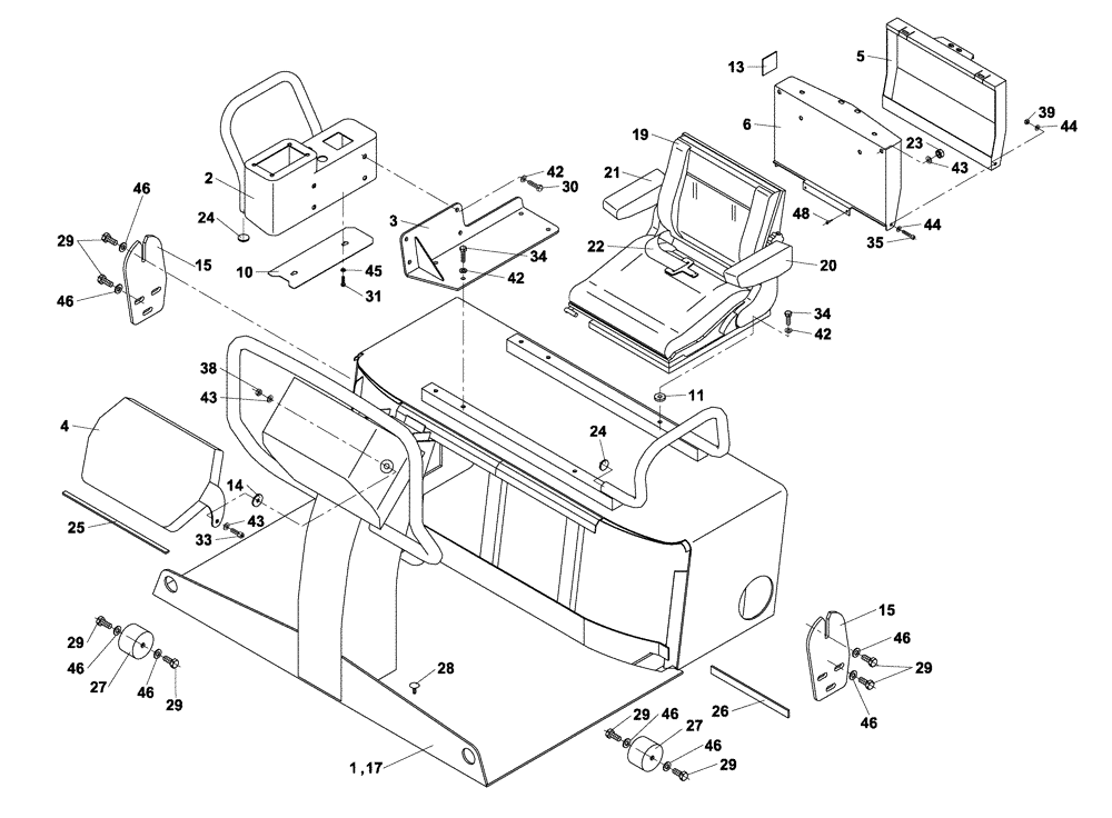 Схема запчастей Case DV201 - (12-150/12[01]) - OPERATORS COMPARTMENT (12) - Chassis/Attachments