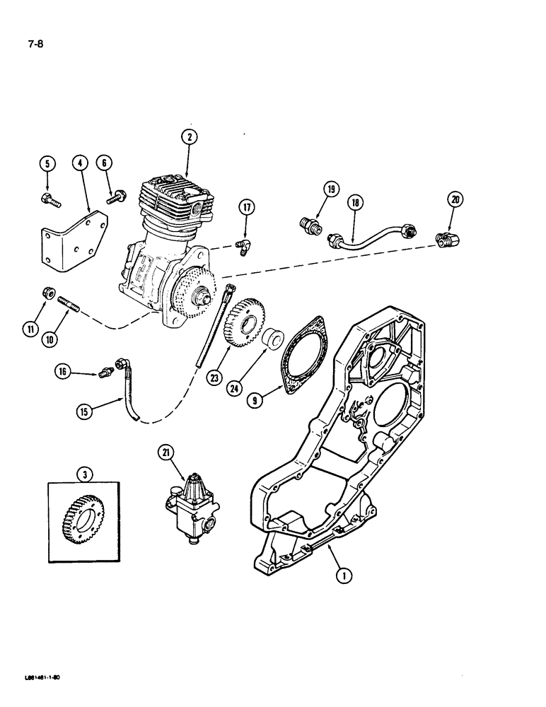 Схема запчастей Case W14B - (7-08) - AIR COMPRESSOR SYSTEM (07) - BRAKES