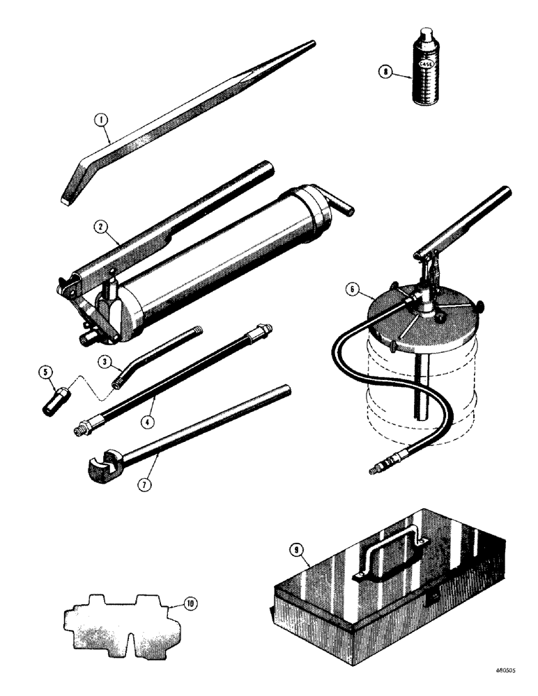 Схема запчастей Case 1000D - (336) - TOOLS AND GREASE GUNS (05) - UPPERSTRUCTURE CHASSIS