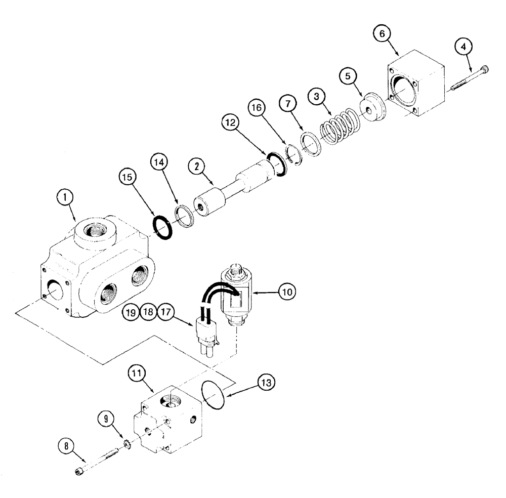 Схема запчастей Case 921B - (8-078) - RIDE CONTROL MASTER DIRECTIONAL VALVE ASSEMBLY (08) - HYDRAULICS