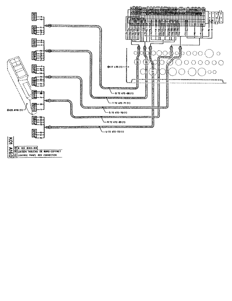 Схема запчастей Case 90BCL - (318) - CONTROL PANEL BOX CONNECTION (06) - ELECTRICAL SYSTEMS