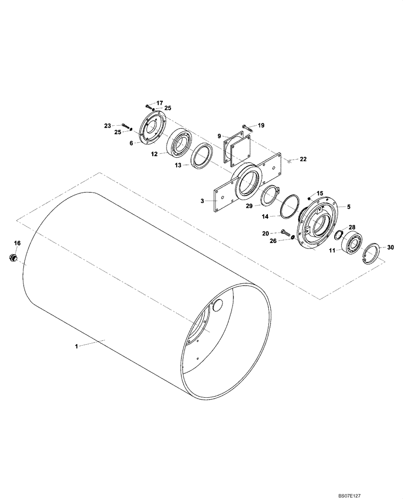 Схема запчастей Case DV204 - (12-2B/4[01]) - VIBRATORY - DRUM (GROUP 2 B/4) (09) - CHASSIS/ATTACHMENTS