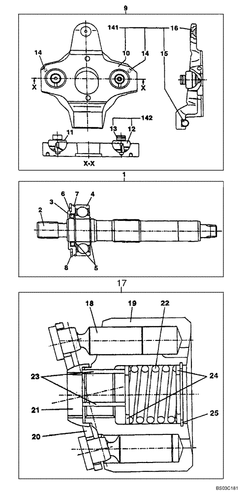 Схема запчастей Case CX80 - (08-59) - PUMP ASSY, HYDRAULIC - DRIVE (08) - HYDRAULICS