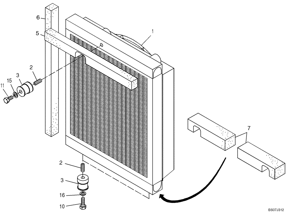 Схема запчастей Case 221D - (15.120[2987067000]) - RADIATOR INSTALLATION (10) - ENGINE