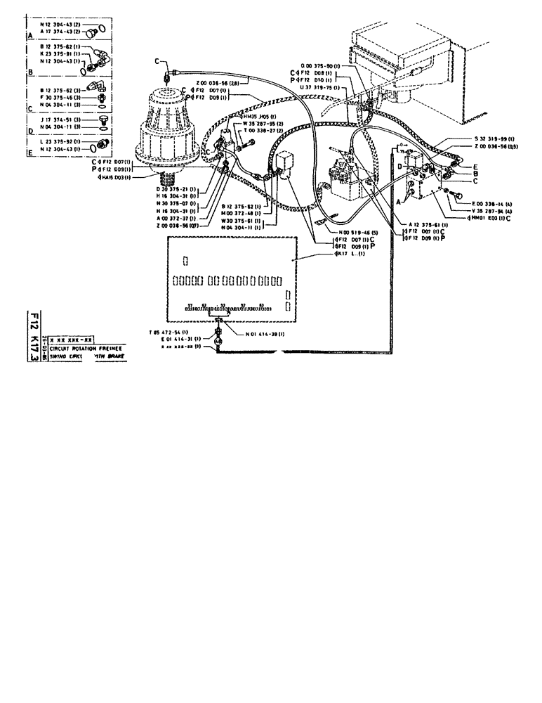 Схема запчастей Case 90BCL - (201) - SWING CIRCUIT WITH BRAKE (07) - HYDRAULIC SYSTEM