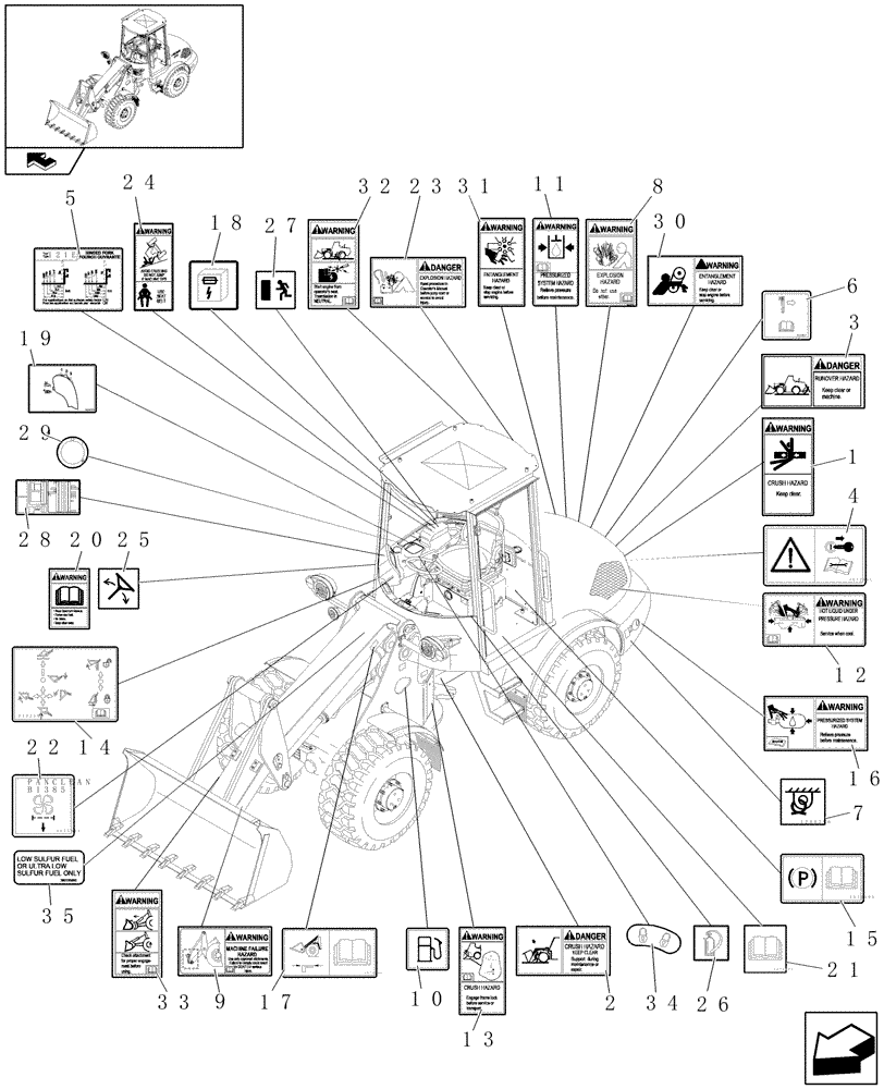 Схема запчастей Case 121E - (622/01[01]) - DECALS CANOPY (08) - SHEET METAL/DECALS