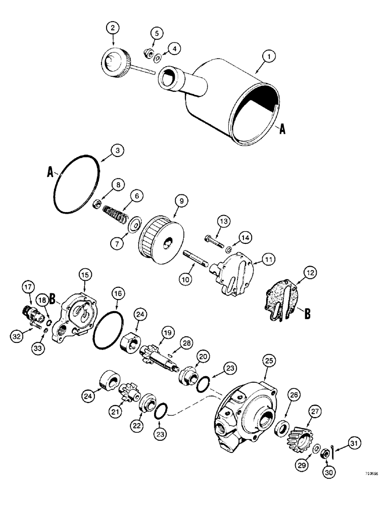 Схема запчастей Case 480C - (152) - POWER STEERING PUMP (41) - STEERING