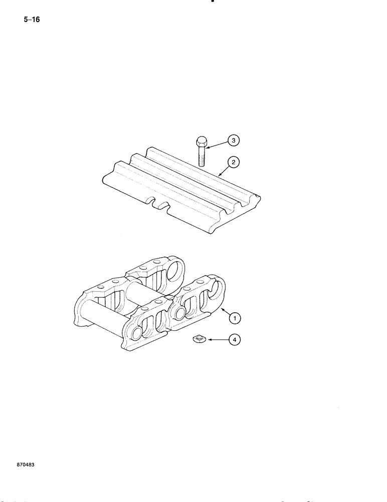 Схема запчастей Case 888 - (5-016) - TRACK SHOES (11) - TRACKS/STEERING