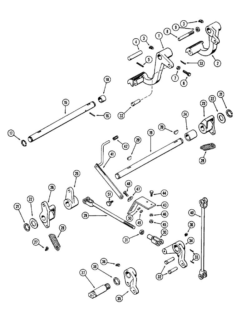Схема запчастей Case 580 - (118) - BRAKE PEDALS AND LINKAGE, STANDARD CLUTCH (33) - BRAKES & CONTROLS