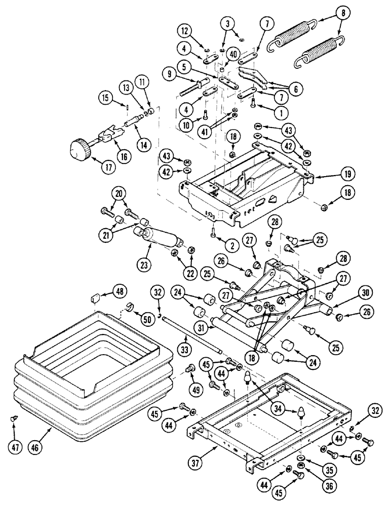 Схема запчастей Case 580SK - (9-154) - DELUXE SUSPENSION SEAT (6000/003-575) (09) - CHASSIS/ATTACHMENTS