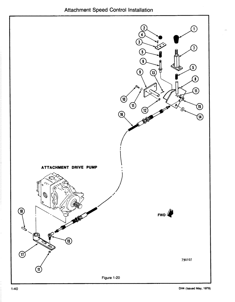 Схема запчастей Case DH4 - (1-40) - ATTACHMENT SPEED CONTROL INSTALLATION (90) - PLATFORM, CAB, BODYWORK AND DECALS