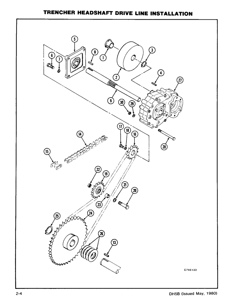 Схема запчастей Case DH5 - (2-04) - TRENCHER HEADSHAFT DRIVE LINE INSTALLATION (89) - TOOLS